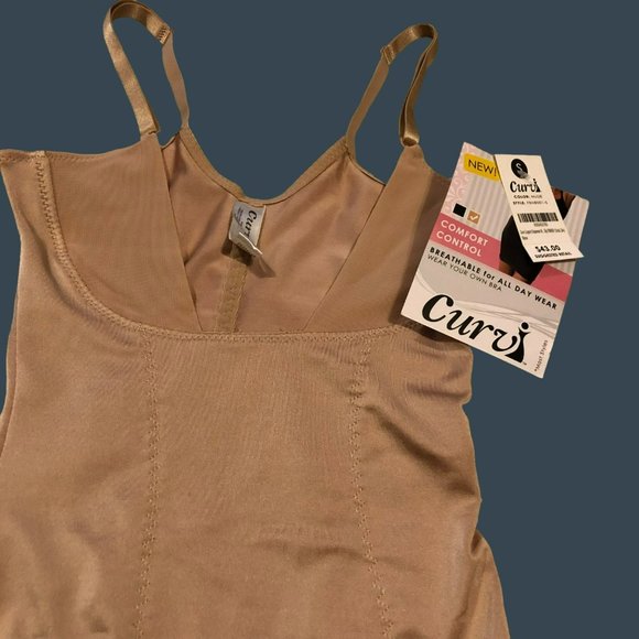 NWT Curvi Comfort Control Nude Slip Sz S Breathable Wear Your own Bra - Picture 2 of 5